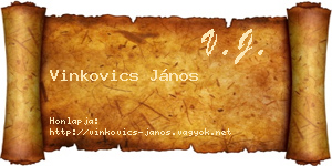 Vinkovics János névjegykártya