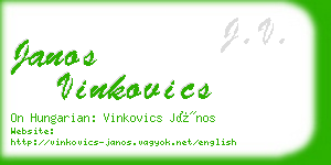 janos vinkovics business card